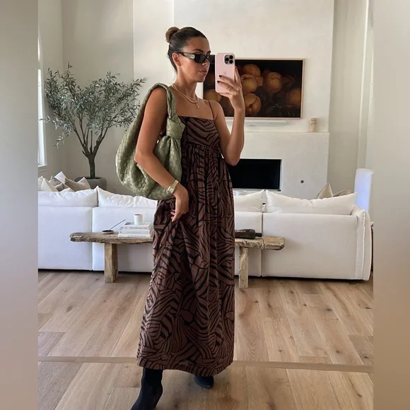 Rails Brown and Black Patterned Maxi Dress - Picture 1 of 1